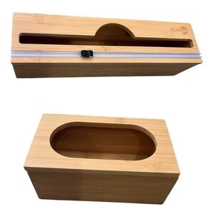 KUNABOO Set Of 2 - Sandwich Bag & Foil Wood Bamboo Ziplock Drawer Organizer